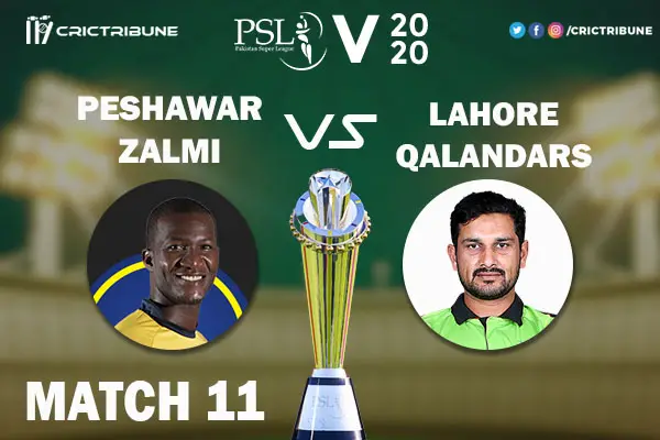 PES vs LAH Live Score 11th Match between Peshawar Zalmi vs Lahore Qalandars Live on 28 February 2020 Live Score & Live Streaming