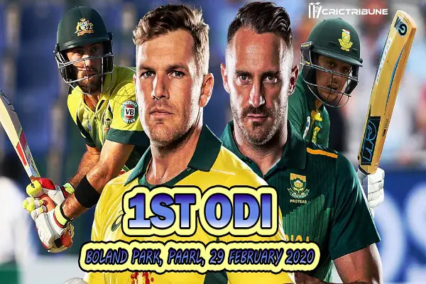 SA vs AUS Live Score 1st ODI Match between South Africa vs Australia Live on 29 February 20 Live Score & Live Streaming