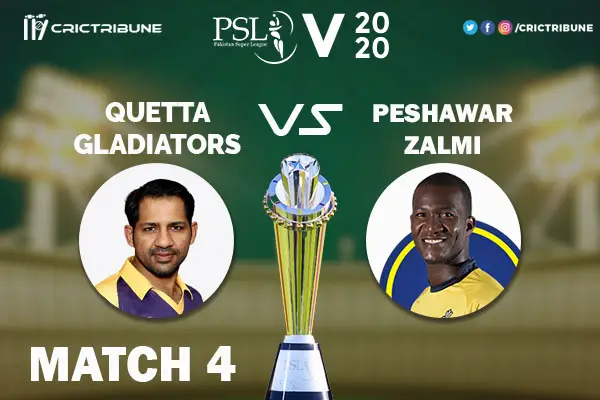 QUE vs PES Live Score 4th Match between Quetta Gladiators vs Peshawar Zalmi Live on 22 February 2020 Live Score & Live Streaming