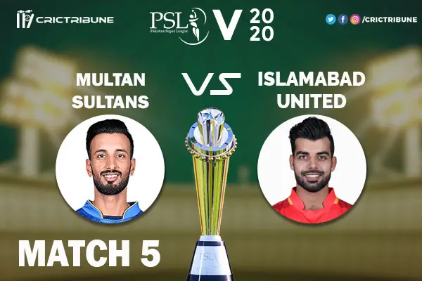 ISL vs MUL Live Score 4th Match between Islamabad United vs Multan Sultans Live on 22 February 2020 Live Score & Live Streaming