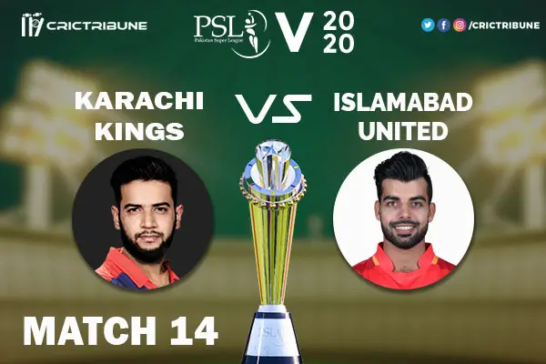 ISL vs KAR Live Score 14th Match between Islamabad United vs Karachi Kings Live on 01 March 2020 Live Score & Live Streaming