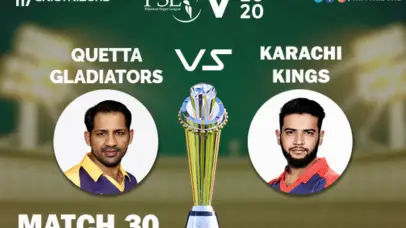 QUE vs KAR Live Score 30th Match between Quetta Gladiators vs Karachi Kings Live on 15 March 2020 Live Score & Live Streaming