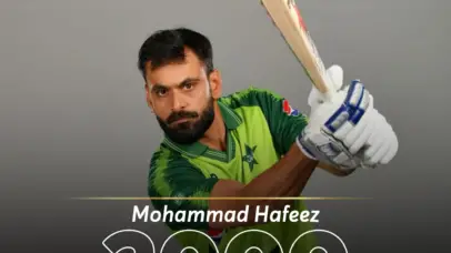 Mohammad Hafeez becomes the third Pakistani to cross 2000 T20I runs. Image courtesy: PCB, Twitter