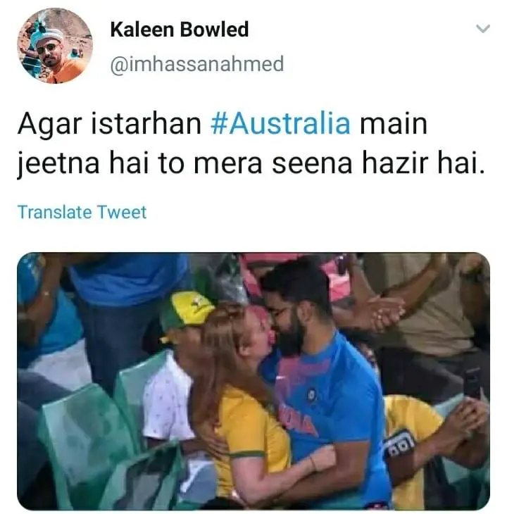 Watch memes: Indian fan proposes Australian girl during Ind vs Aus match 2